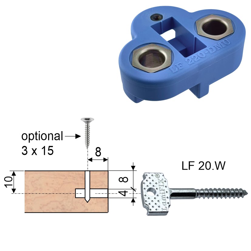 LamiFIX® Verbinder mit Holzschraube 5x38mm, schmale Ausführung, verzinkt – Bild 4