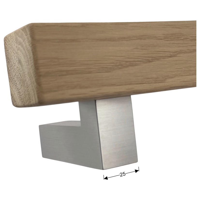 Eckige Handlaufstütze Edelstahl A2, für flache, aufgesetzte Handläufe. LamiFIX® – Bild 3