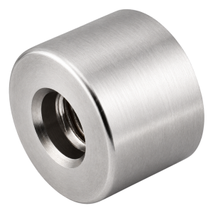 Spacer ring LF 3623.018.1 in INOX A2 stainless steel with M10 internal thread, light stainless steel surface
