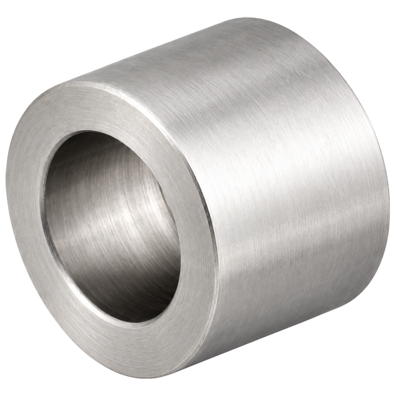 Manicotto distanziatore LF 3624.018.1 in acciaio inossidabile INOX A2, vista posteriore con foro grande