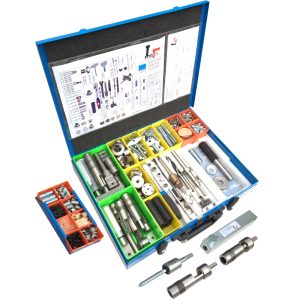 Stairbuilding case with tools and assorted fittings