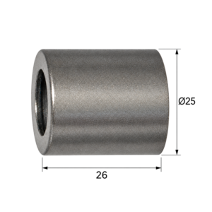 INOX Decor cover sleeve LF 3601.001.1, diameter 25 mm and length 26 mm